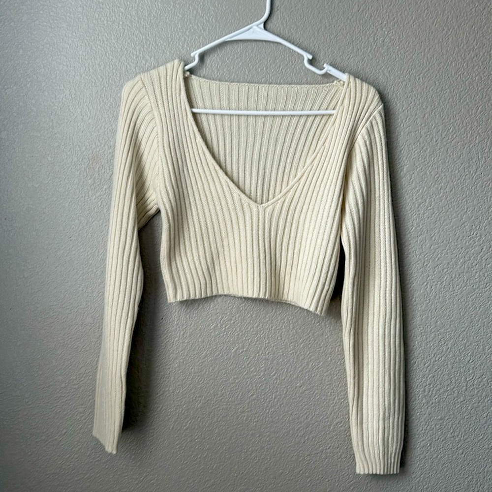 SHEIN v neck crop top